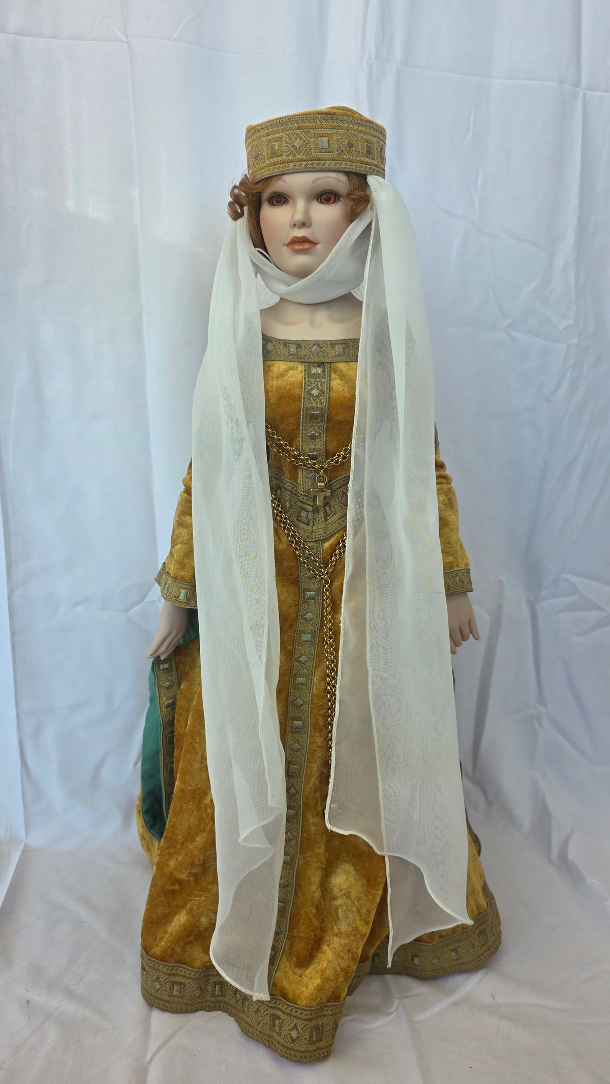 Mundia 25" Porcelain Doll with Stand