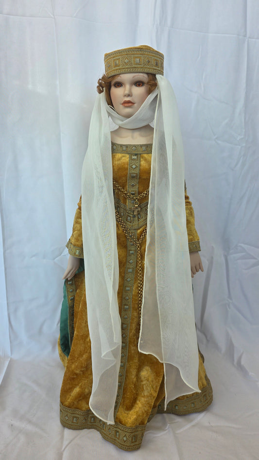 Mundia 25" Porcelain Doll with Stand
