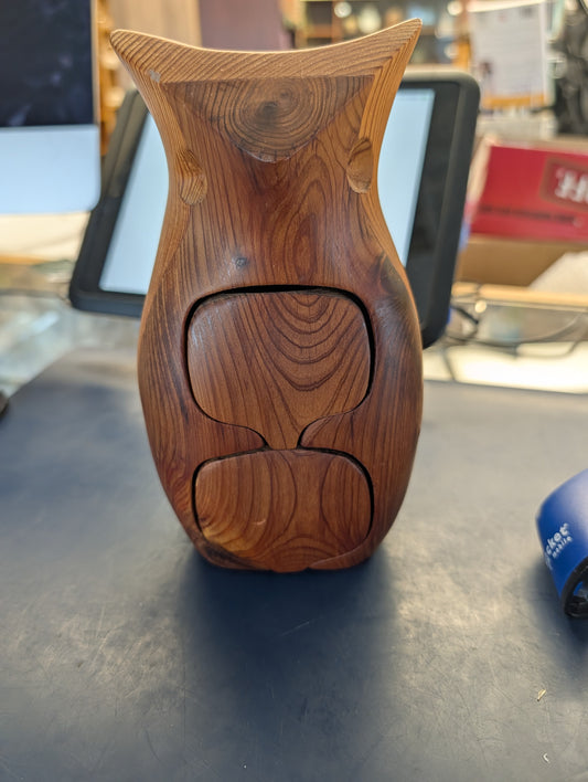 Wood Owl Jewelry sculpture