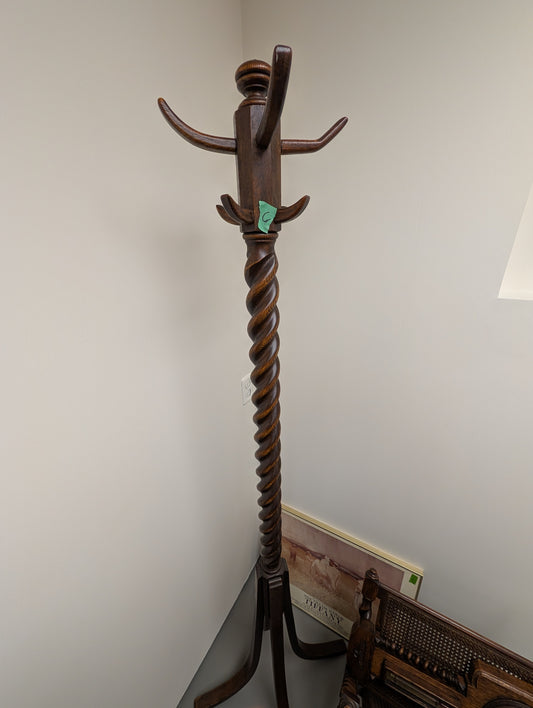 Antique Oak Barley twist Coat Rack ca. 1900