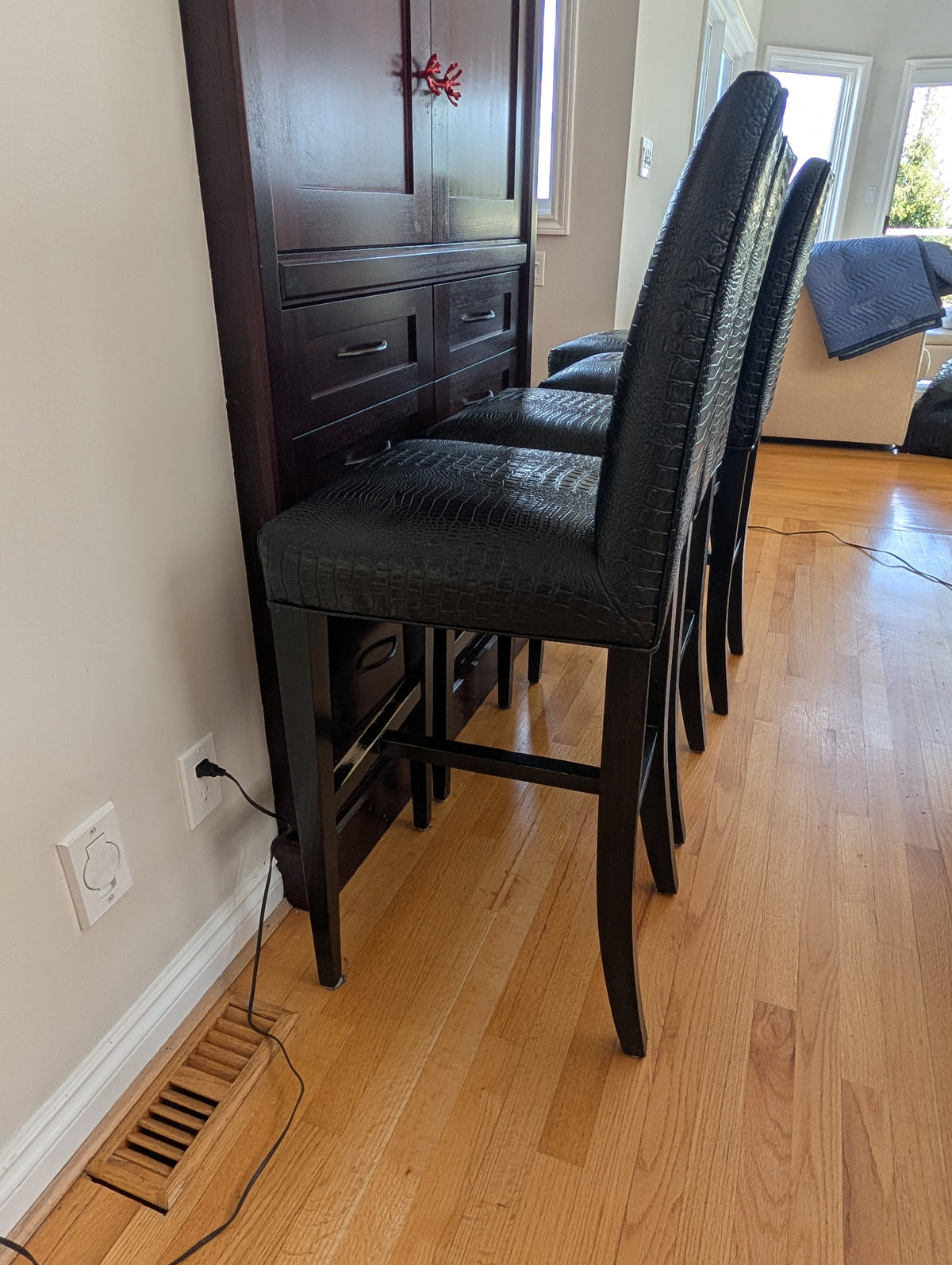 Faux Alligator high chairs