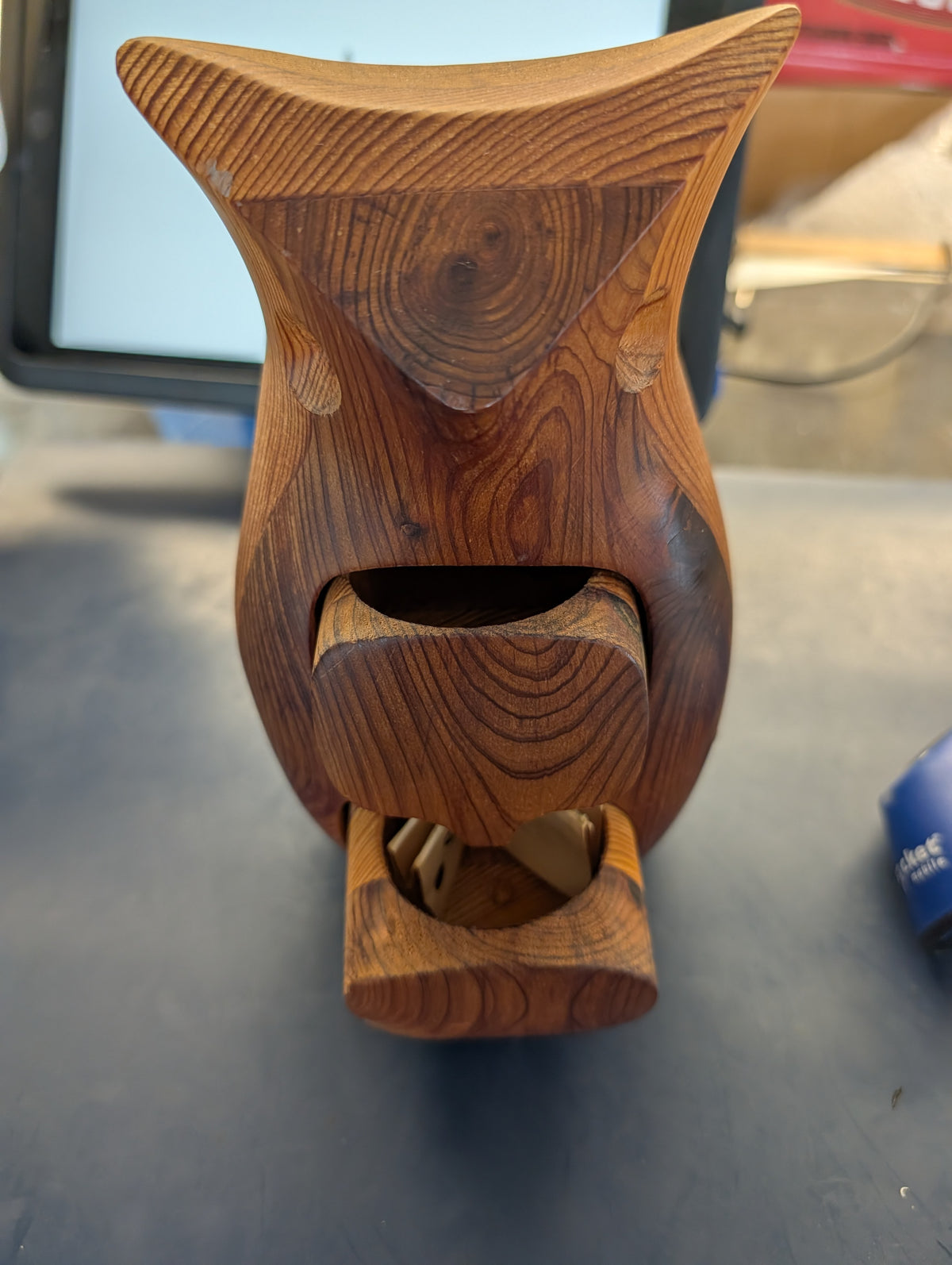 Wood Owl Jewelry sculpture