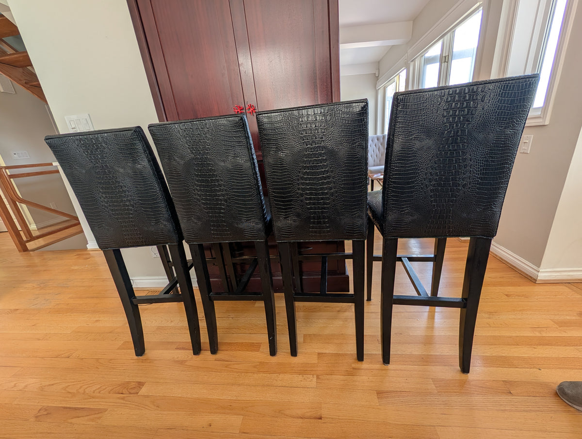 Faux Alligator high chairs
