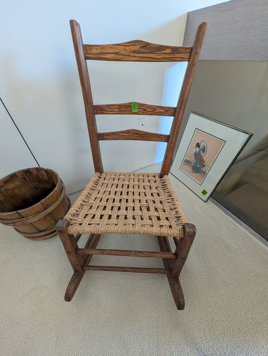 Antique Quebec Pine Low Rocking chair