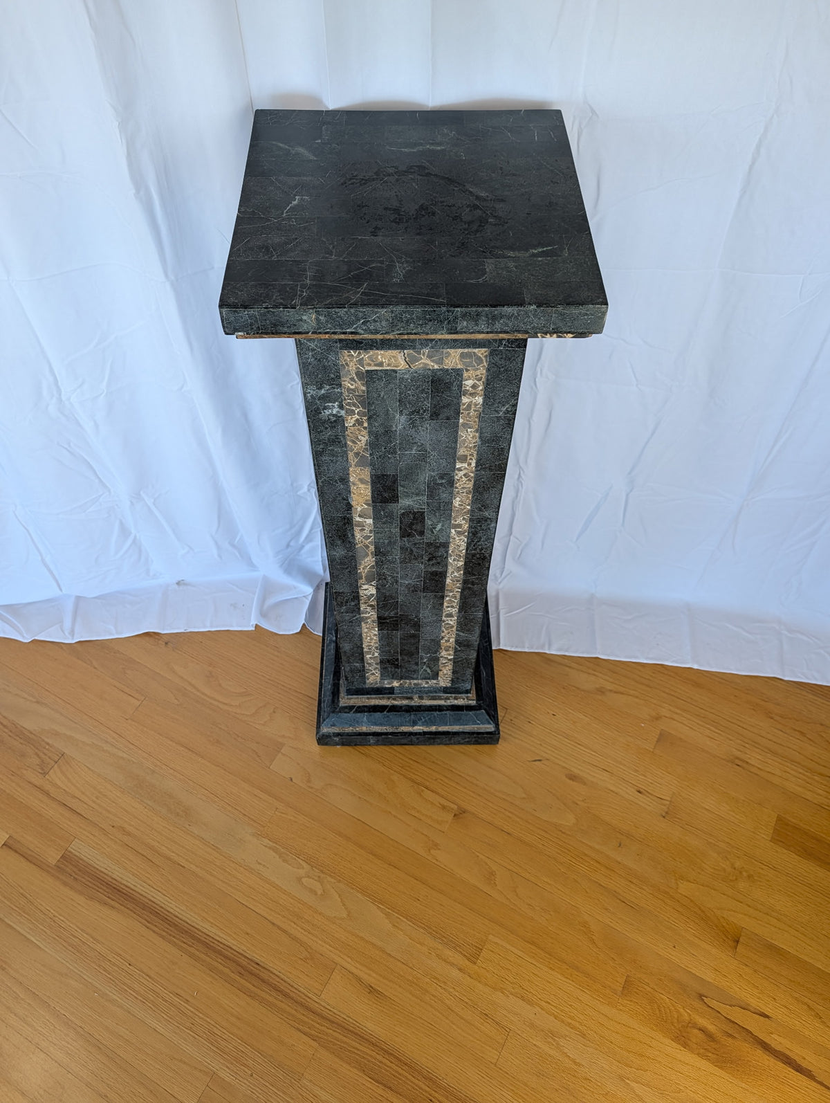 Faux tile pedestal