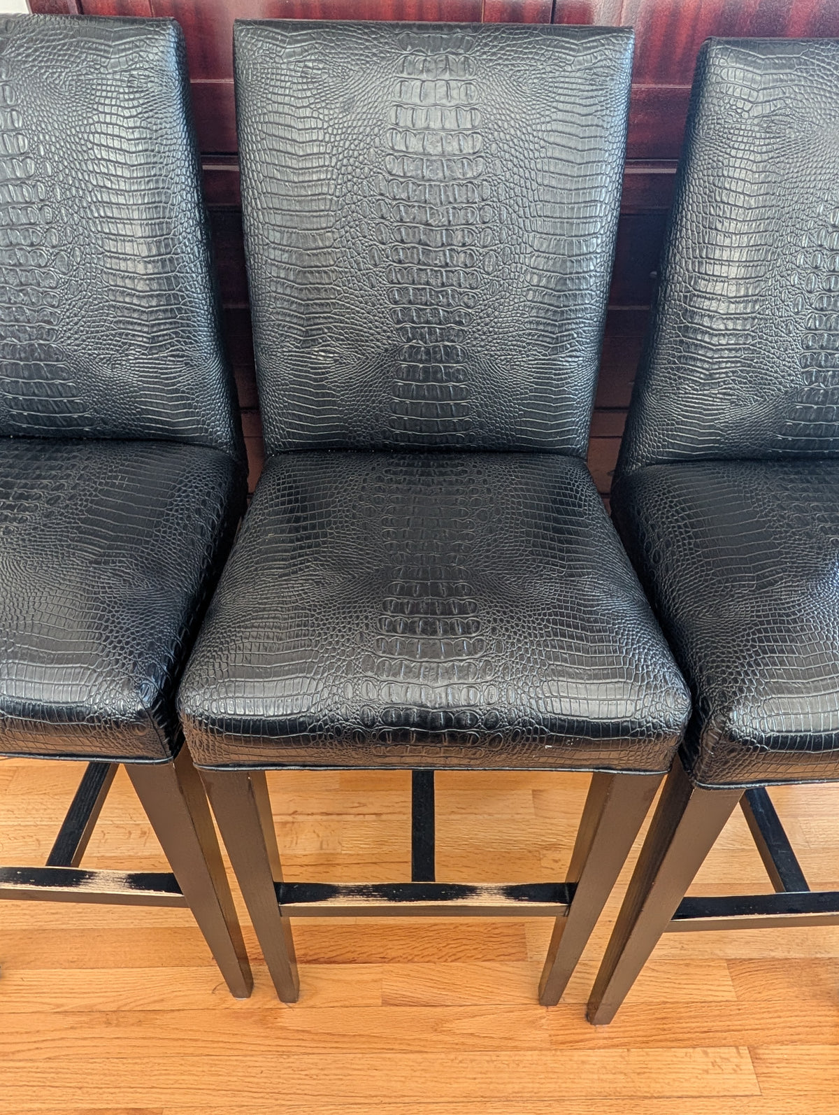 Faux Alligator high chairs
