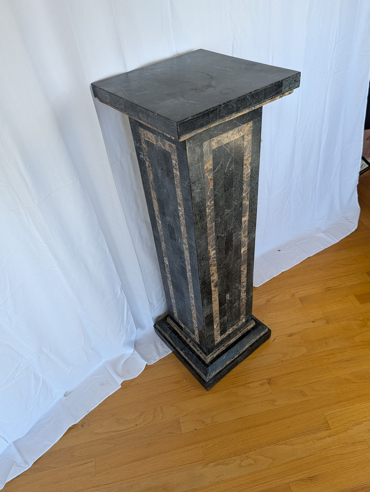 Faux tile pedestal