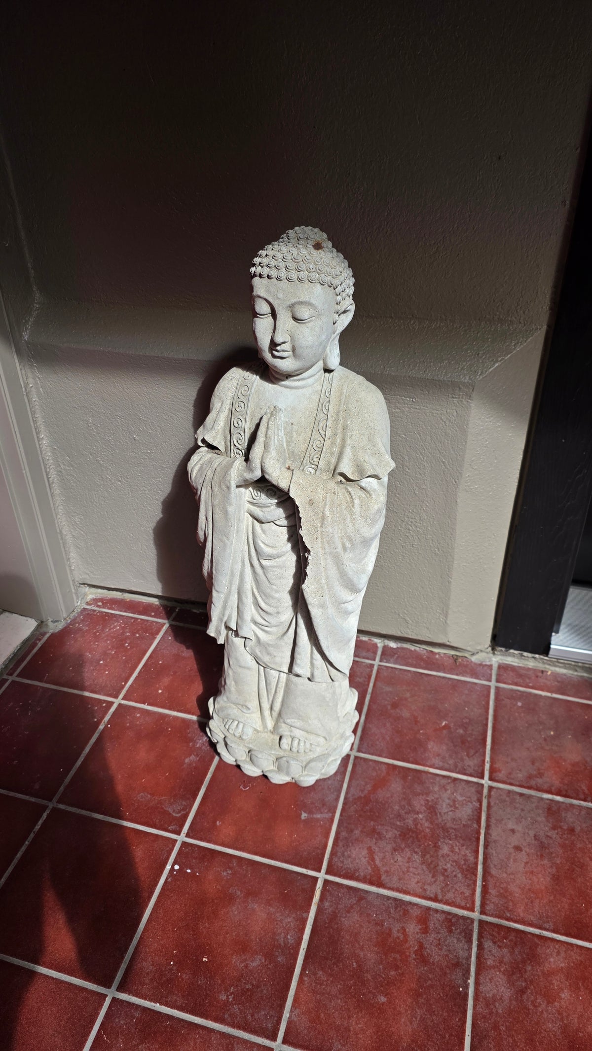 30" tall Standing Buddha statue