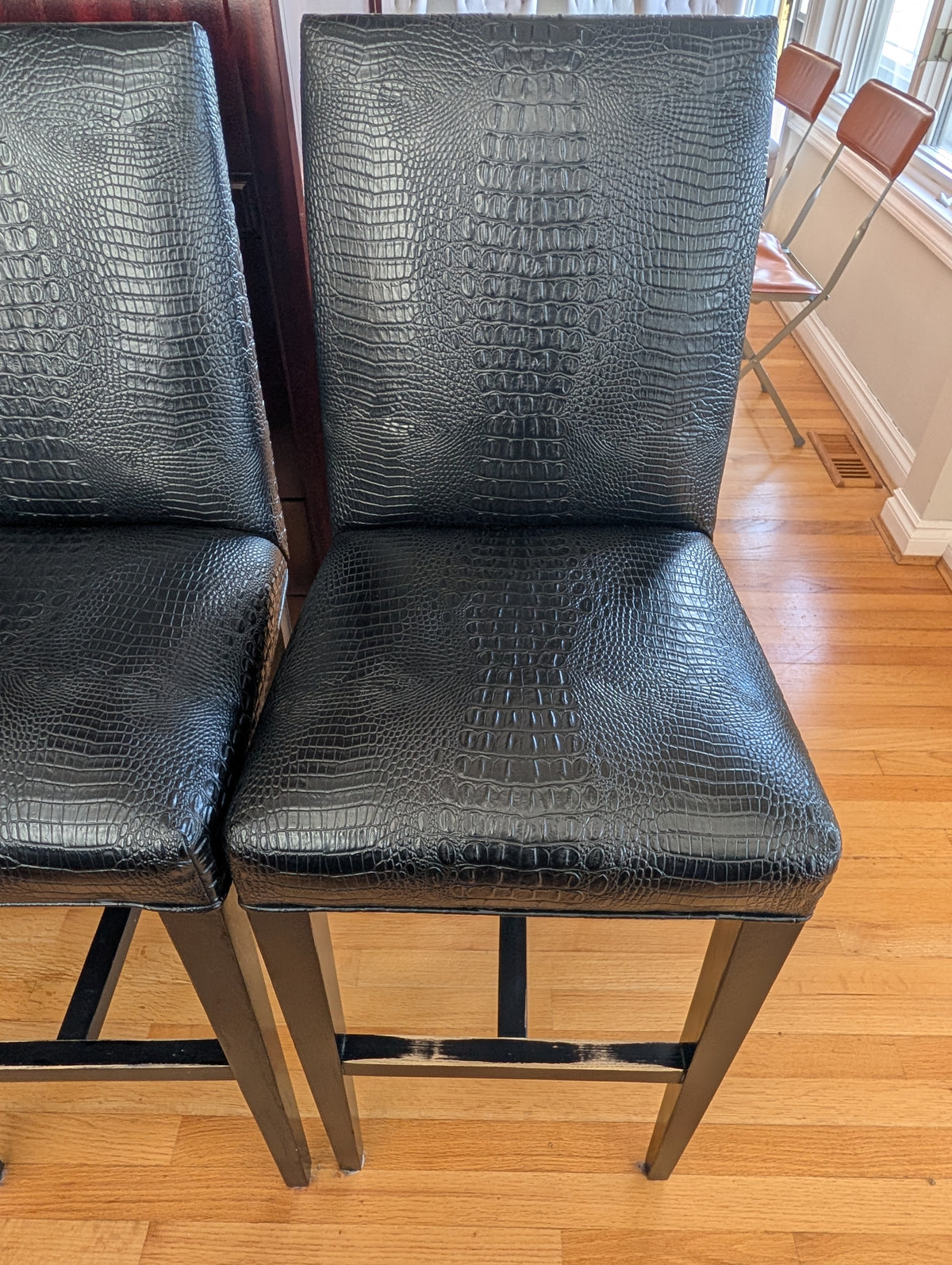 Faux Alligator high chairs
